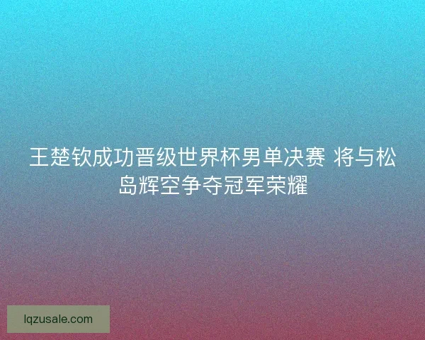 王楚钦成功晋级世界杯男单决赛 将与松岛辉空争夺冠军荣耀
