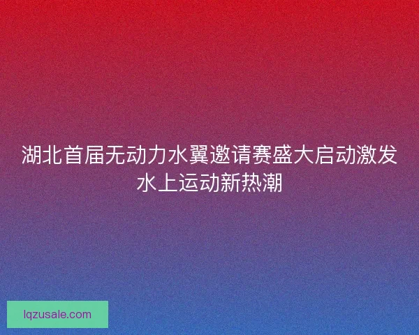 湖北首届无动力水翼邀请赛盛大启动激发水上运动新热潮